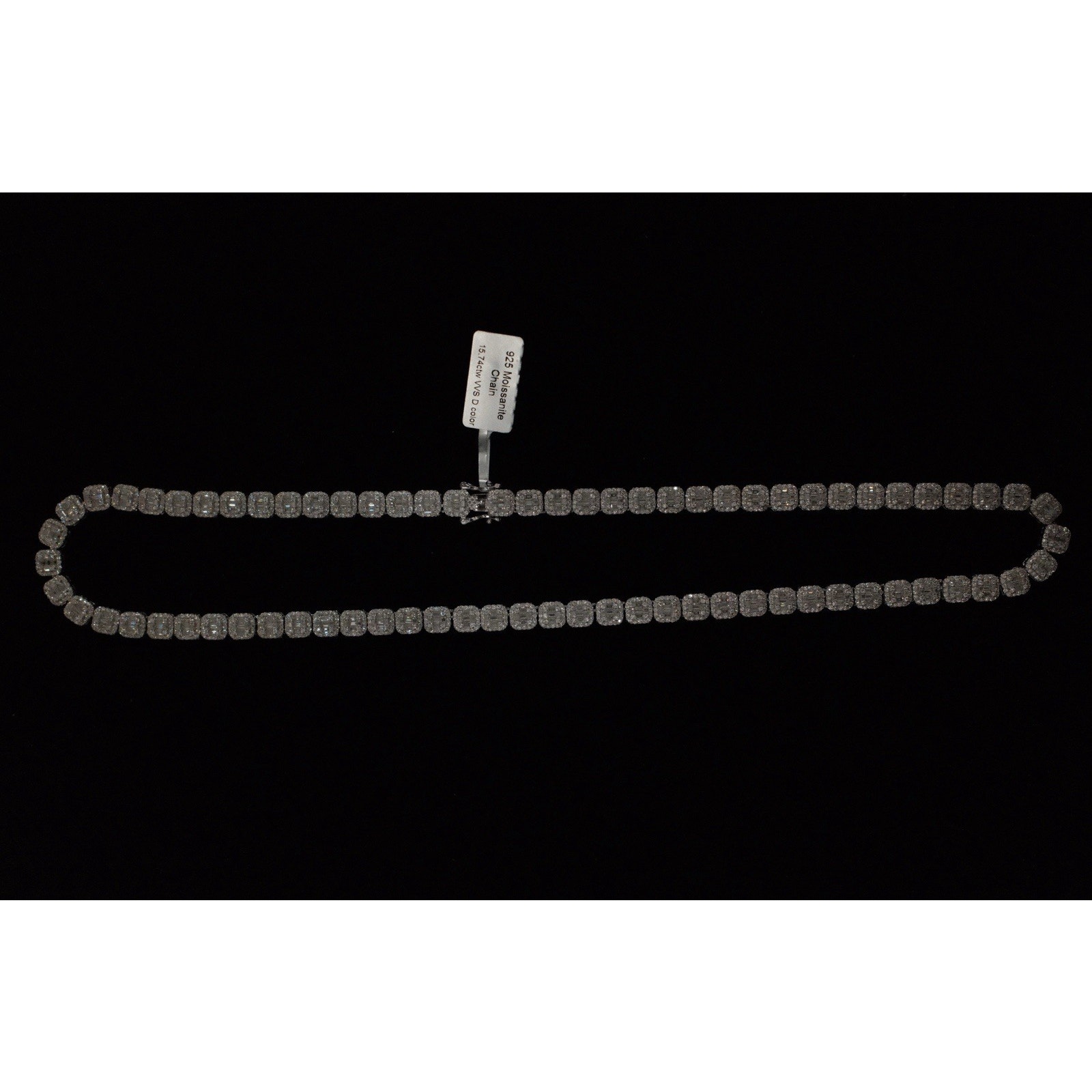 Moissanite Chain 925 Sterling Silver Passes Tester Real Iced Hip Hop Necklace 18